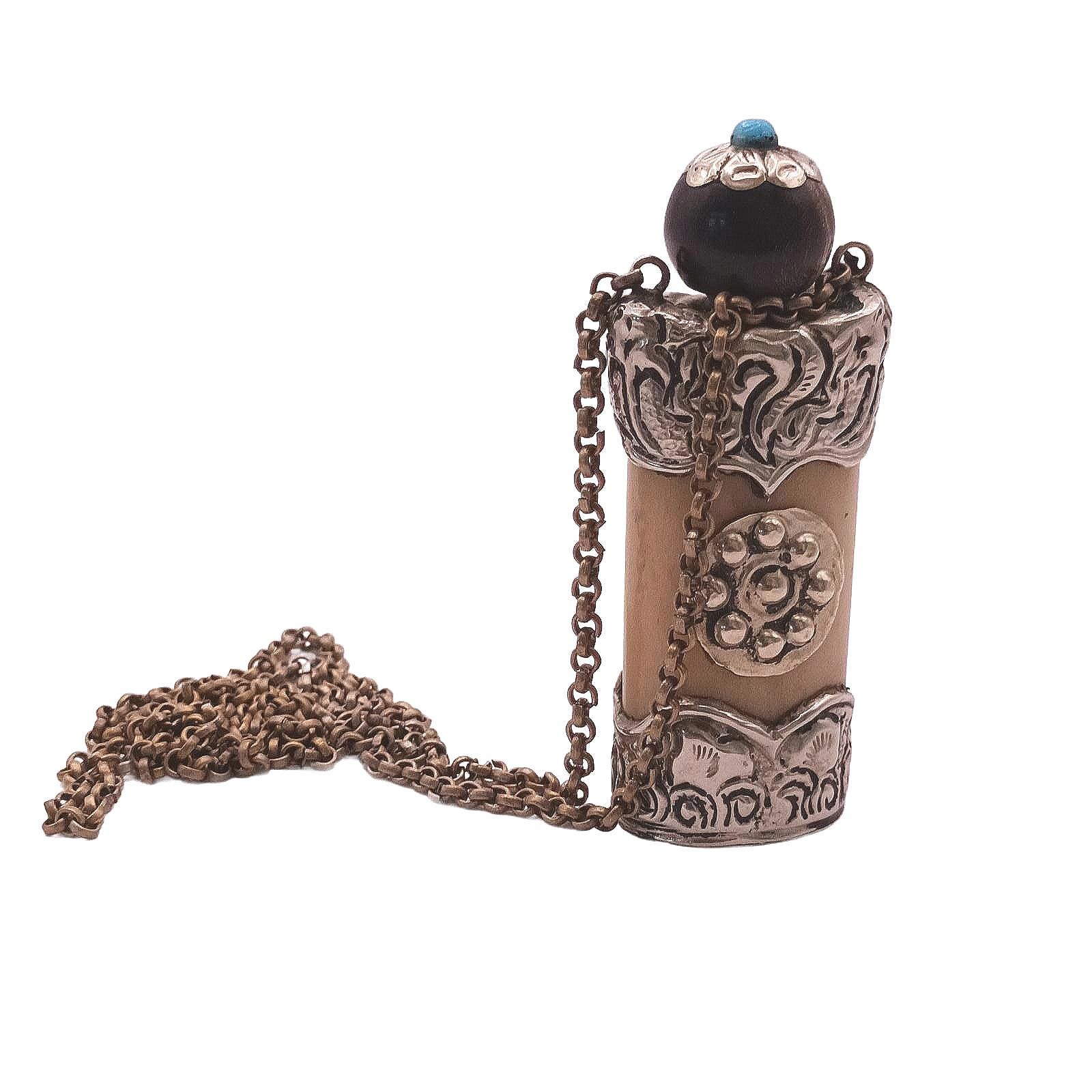 Parfumfles hanger sterlingzilver 925 amfora vorm medaillon geur parfum/etherische olie 3D medaillon/hanger minimalistische urn - België