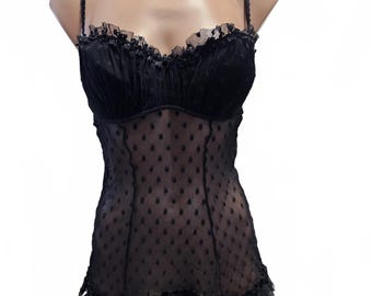 Babydoll de malla con lunares de Victoria's Secret