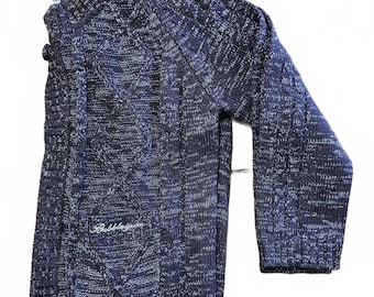 Vintage bubble gum sweater with brown with silver metallic thread