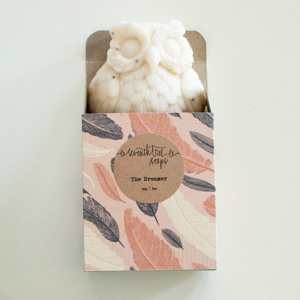 30% OFF Lavender & Poppy Owl Soap - Natural, Handmade, Cold Processed, Vegan