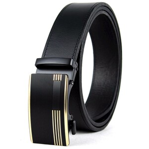 Luxe leren riem met ratel – automatische gesp, geen gaten, perfect cadeau voor hem en haar