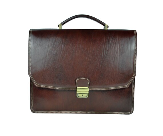 real leather briefcase