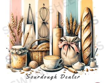 Sourdough Bread Baker PNG: Homesteading Sublimation Design (Digital Download)