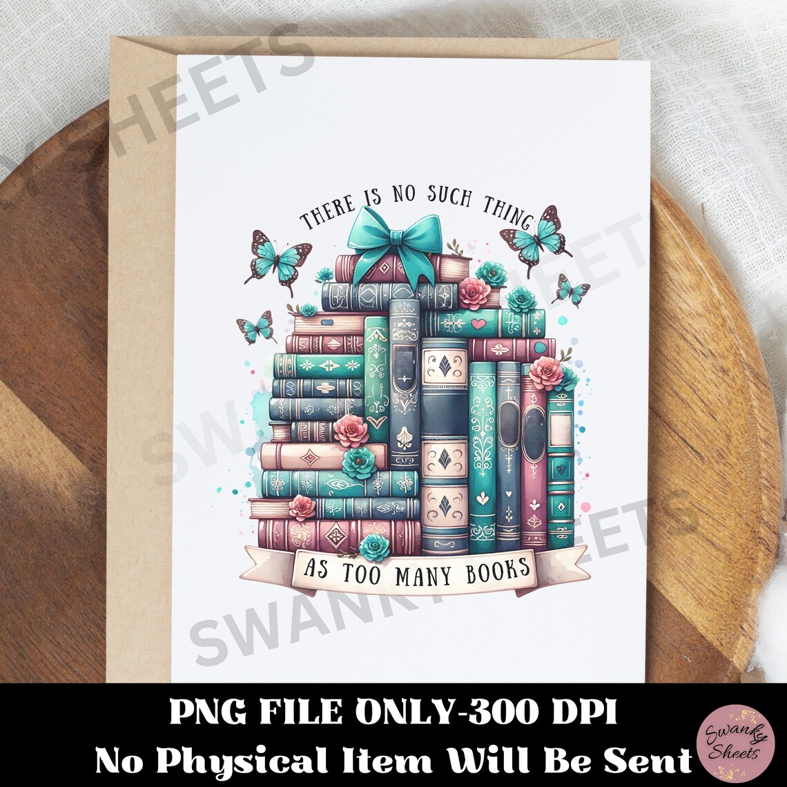 There is No Such Thing as Too Many Books PNG, Reading Book Lover PNG ...