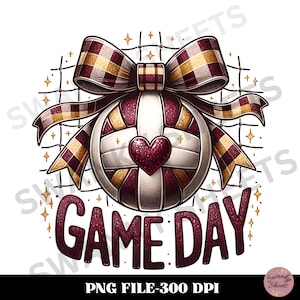 Volleyball Game Day PNG, Maroon Coquette Volleyball Glitter Png, Volleyball Mama Png, Volleyball Mom Png, Game Day, Sport Png