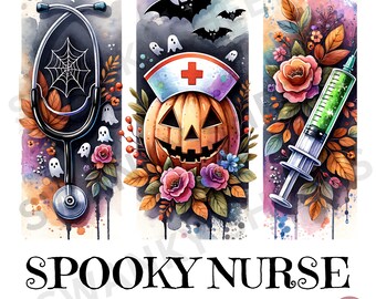 Spooky Nurse Brushstroke PNG: Halloween Shirt Design (Digital Download
