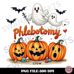 Phlebotomy Crew PNG, Halloween Clipart, Phlebotomy Tech, Phlebotomist, Nurse PNG, Spooky Season, Pumpkin PNG