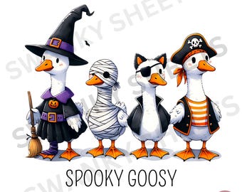 Funny Spooky Goose Halloween PNG: Costume Sublimation Design (Digital Download)
