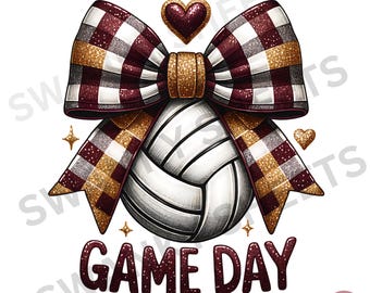 Volleybalwedstrijd PNG: Coquette Glitter Design (digitale download)