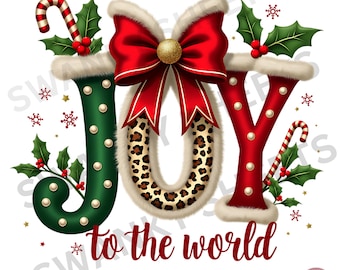 Freude an die Welt PNG, Weihnachtssublimationsdesign, Kokettenbogen, Leopardsublimation, Christliche Weihnachten PNG