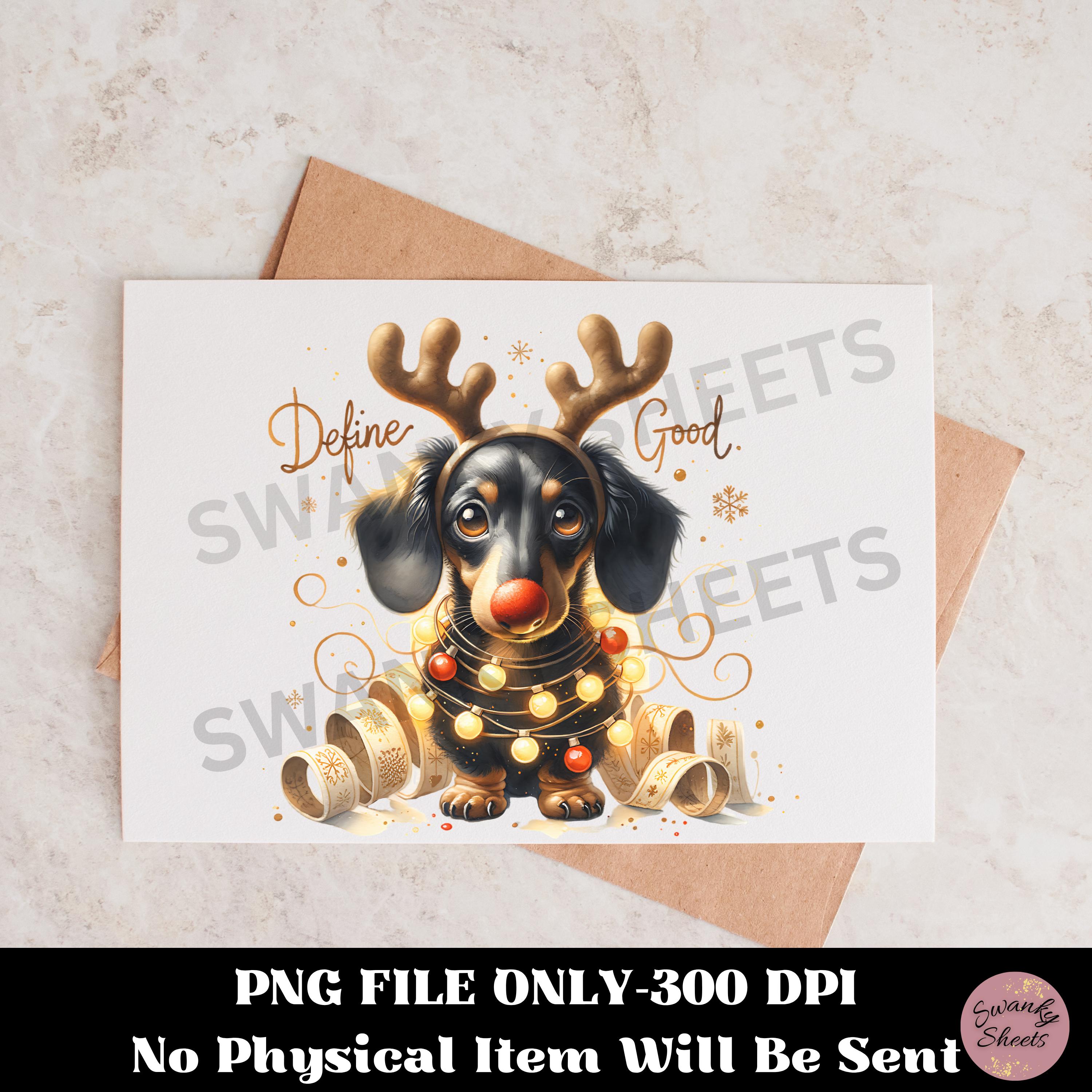 Holiday Wiener Dog PNG, Funny Christmas Dachshund Sublimation Design ...