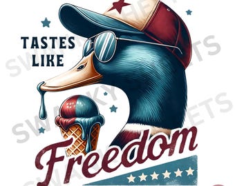 Funny Duck Patriotic PNG: 4th of July Sublimation (Digital Download)