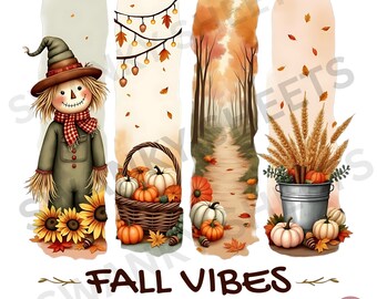 Fall Vibes Brushstroke PNG: Autumn Sublimation Design (Digital Download)
