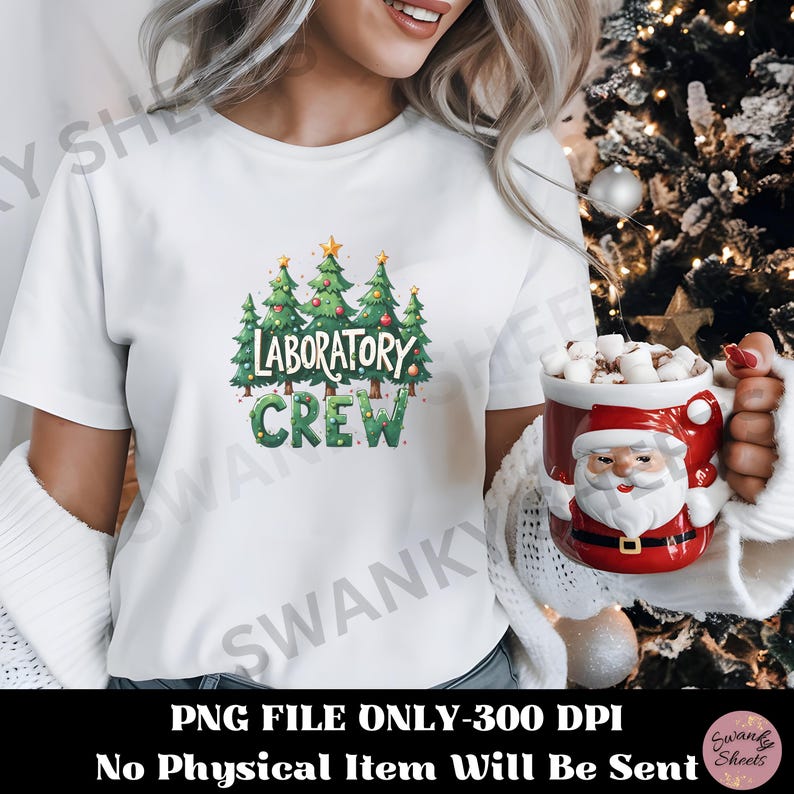 Watercolor Laboratory Crew PNG Design, Cute Christmas PNG, Christmas ...