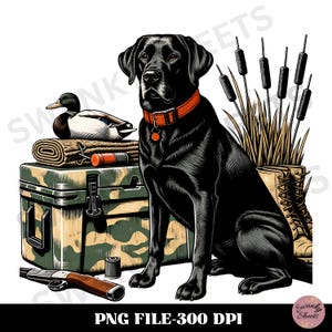 Hunting Dog Cooler PNG, Hunter Camo Black Labrador Retriever PNG, Summer Outdoor Camping Sublimation Design, Lab Dog Mom