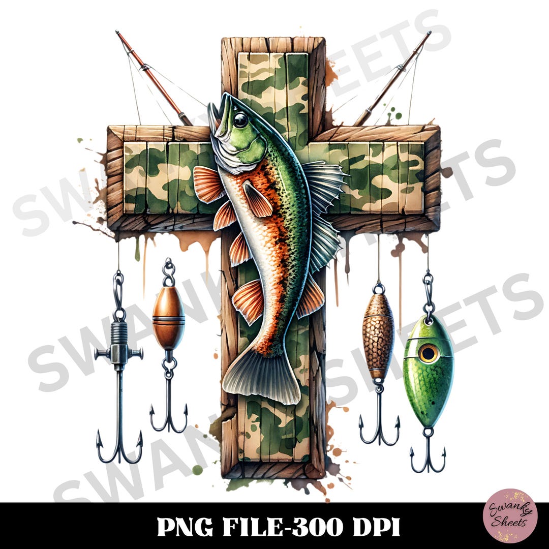 Camo Cross Fishing Png, Christian Fishers of Men Png, Bible Nature ...