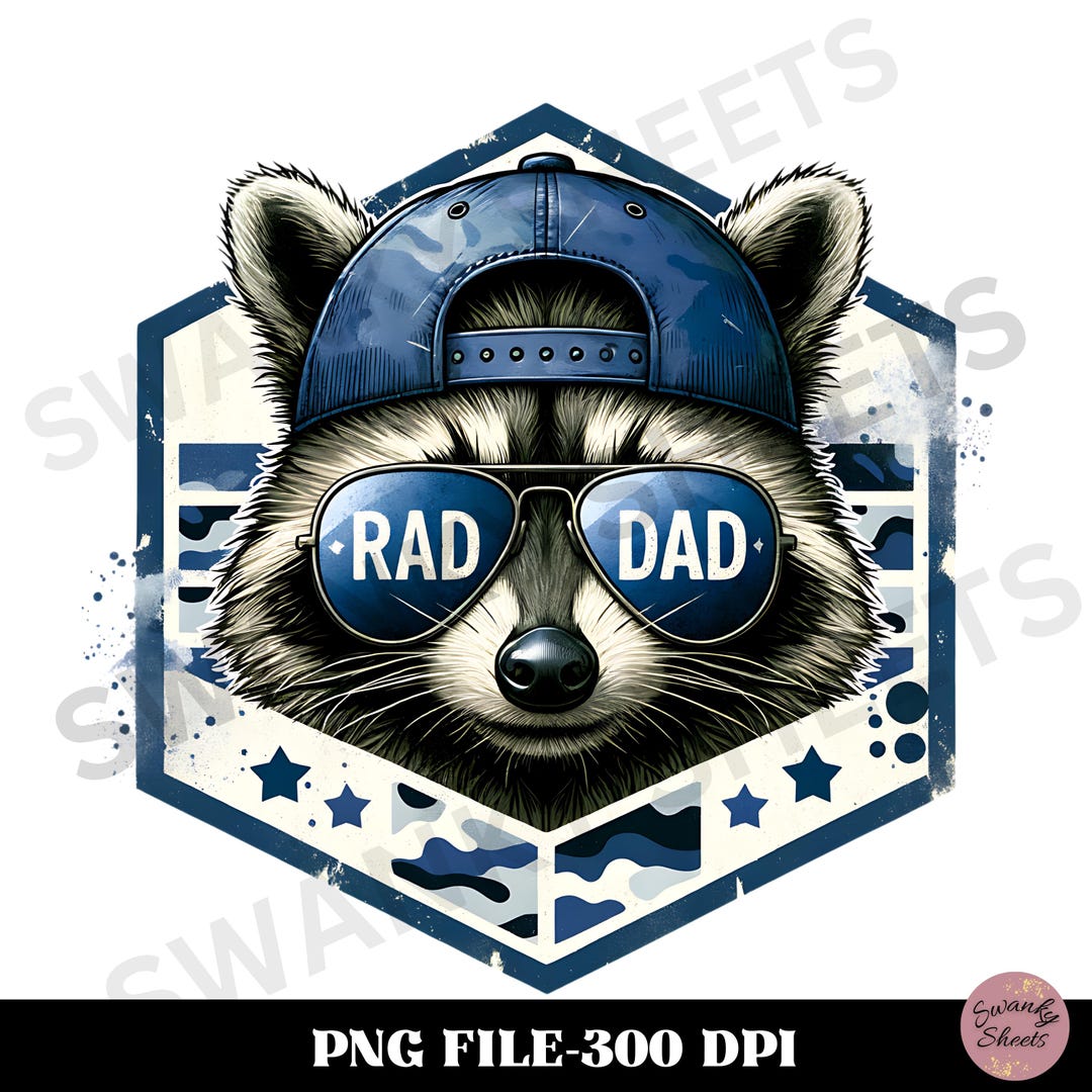 Rad Dad Raccoon PNG: Camo Father's Day Design (digital Download) - Etsy
