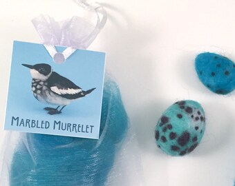 DIY Bird Egg Kit - Learn to Wet Felt - Learn about Endangered Species - Beginners Kit - Great Add-On Item to get FREE shipping
