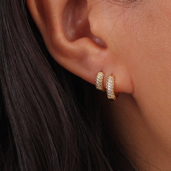 Cartilage Earrings Diamond Earrings Gold Earrings Silver Earrings Hoop Earrings Huggie Earrings Huggie Hoops Friend Gift Women Gift for Her