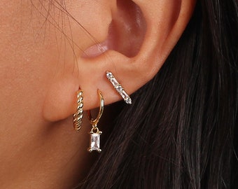 Gemstone Earrings Bar Earrings Gold Earrings Minimalist Earrings Tiny Earrings Stud Earrings Dainty Earrings Wedding Jewelry Friends Gift