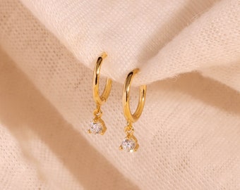 Creolen Huggie Ohrringe Gold Schmuck Silber Ohrringe Brautschmuck Kristall Ohrringe Baumeln Ohrringe Hochzeit Jahrestag Geschenk