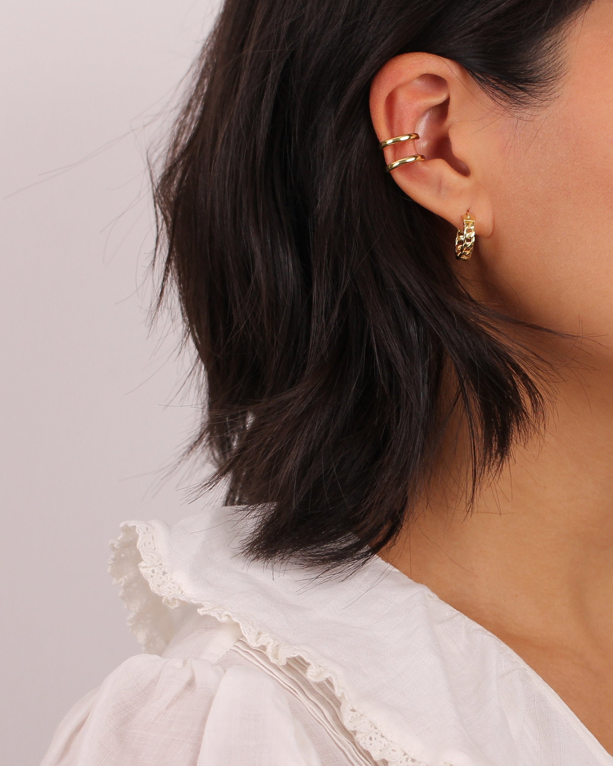 Gold Chain Hoops Chain Hoop Earrings Chain Link Earring Etsy