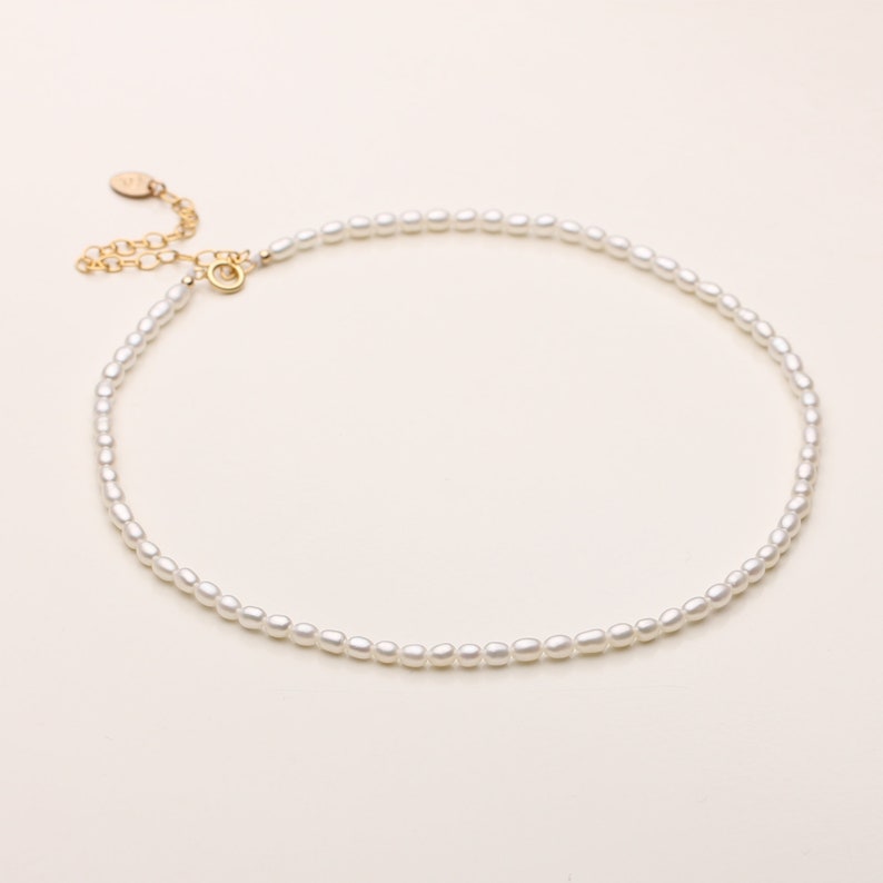 Dainty Pearl Choker Seed Bead Choker Simple Beaded Choker Layering Bead Choker Bridal Jewelry Beaded Pearl Choker Beach Boho Choker