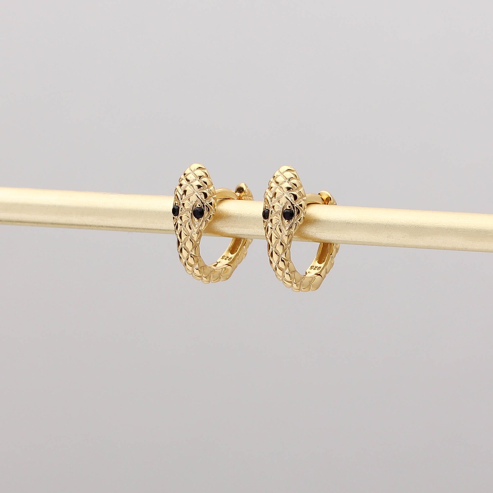 Snake Hoop Earrings Snake Earrings Gold Snake Huggie Etsy