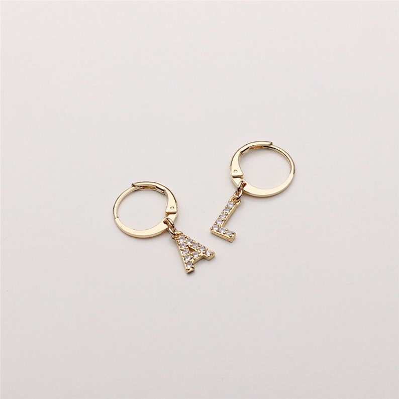 Initial earrings dangle Clearance