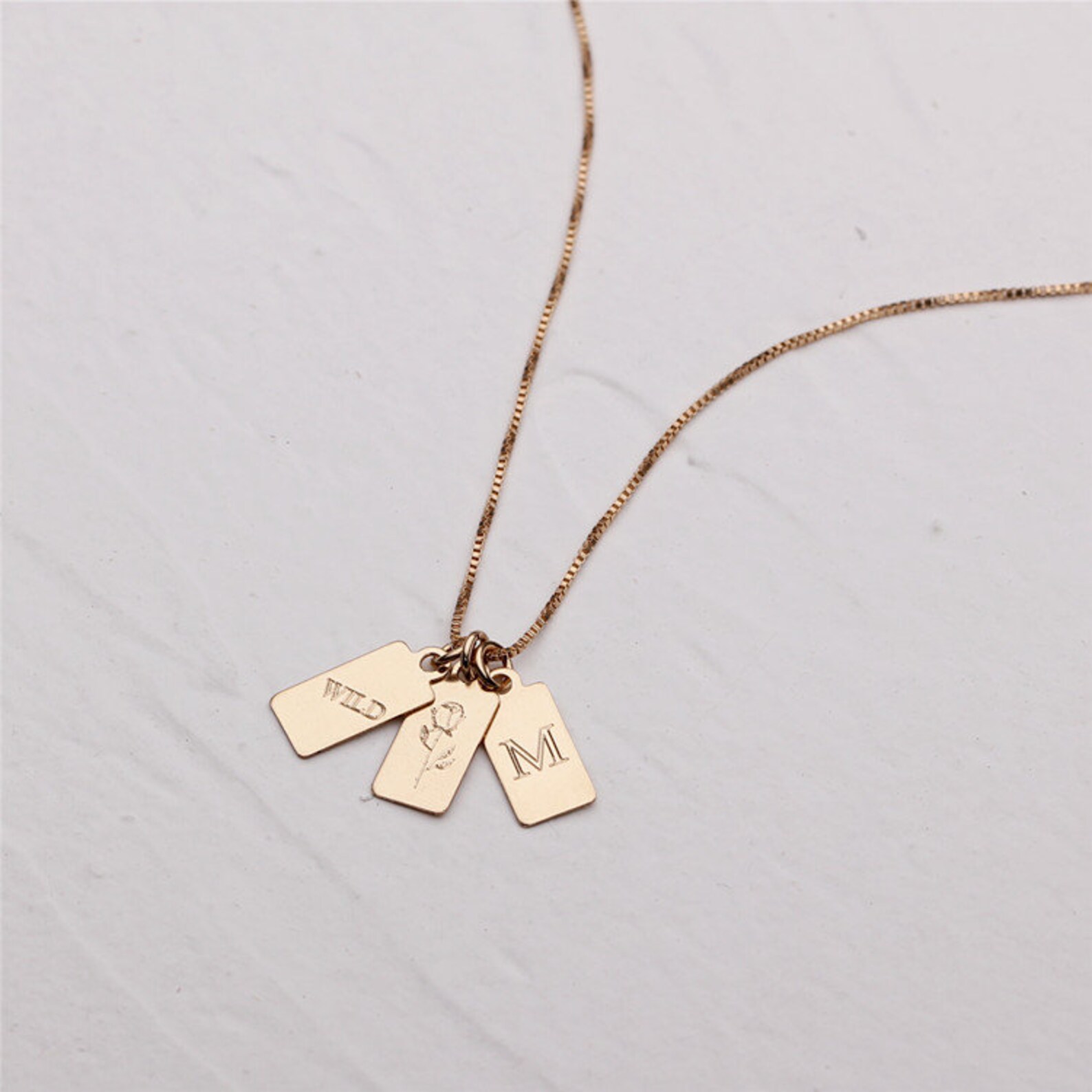 Personalized Jewelry Custom Jewelry Initial Tag Necklace Etsy