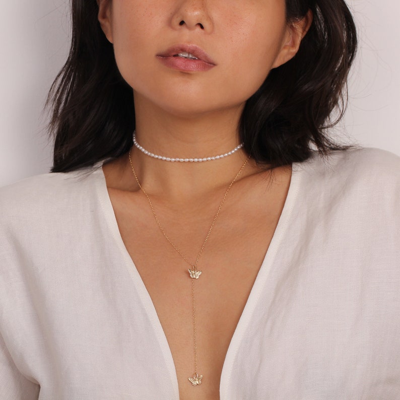 Dainty Pearl Choker Seed Bead Choker Simple Beaded Choker Layering Bead Choker Bridal Jewelry Beaded Pearl Choker Beach Boho Choker