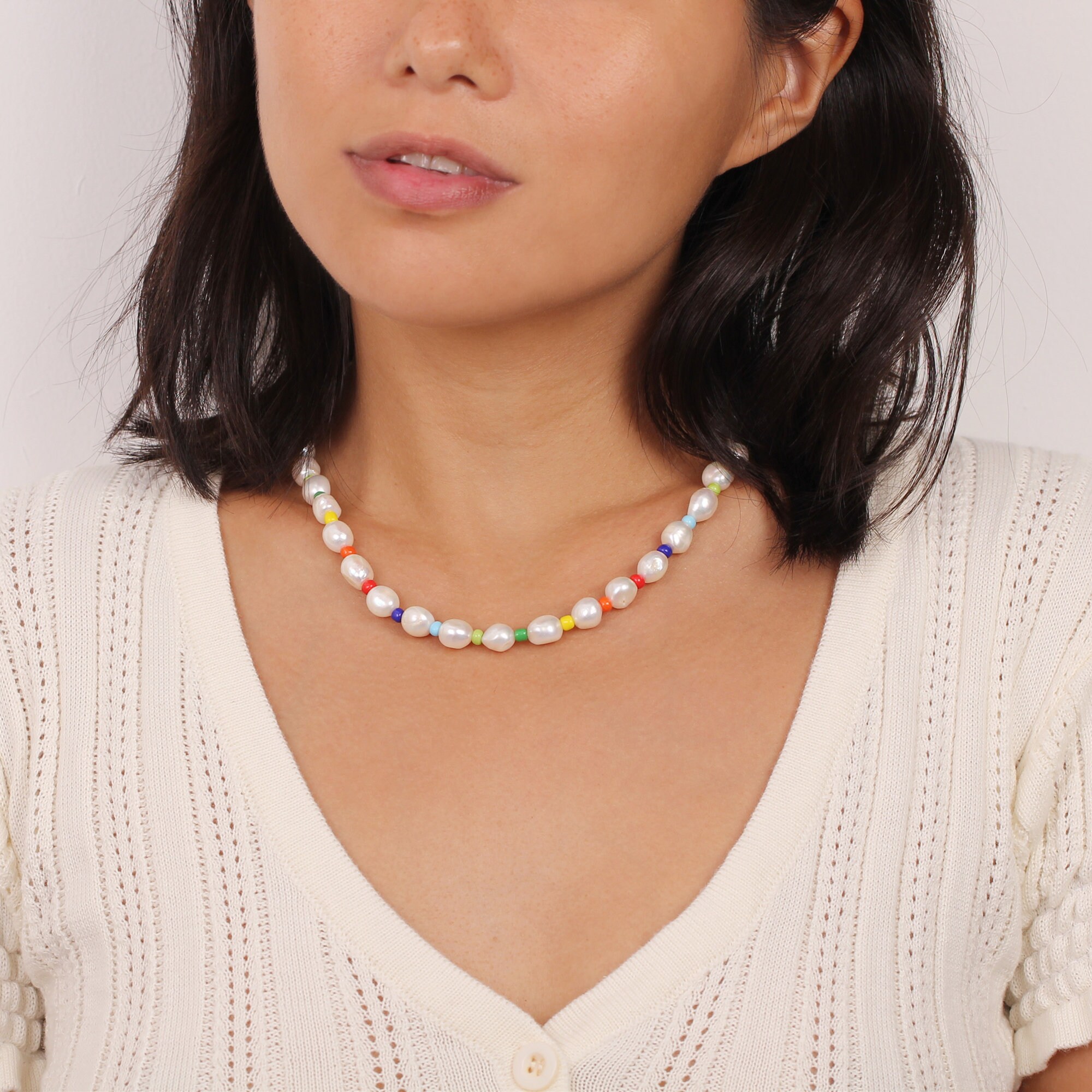 Color Beads Necklace Baroque Pearls 