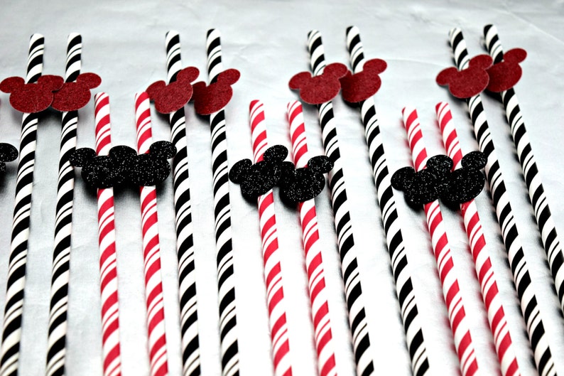 Mickey Mouse Straws Paper Straws Mickey Mouse Clubhouse Etsy