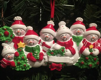 Lot UU DESTASH Seven Coordinating Red and White Snowman and Snowflake Lampwork Beads