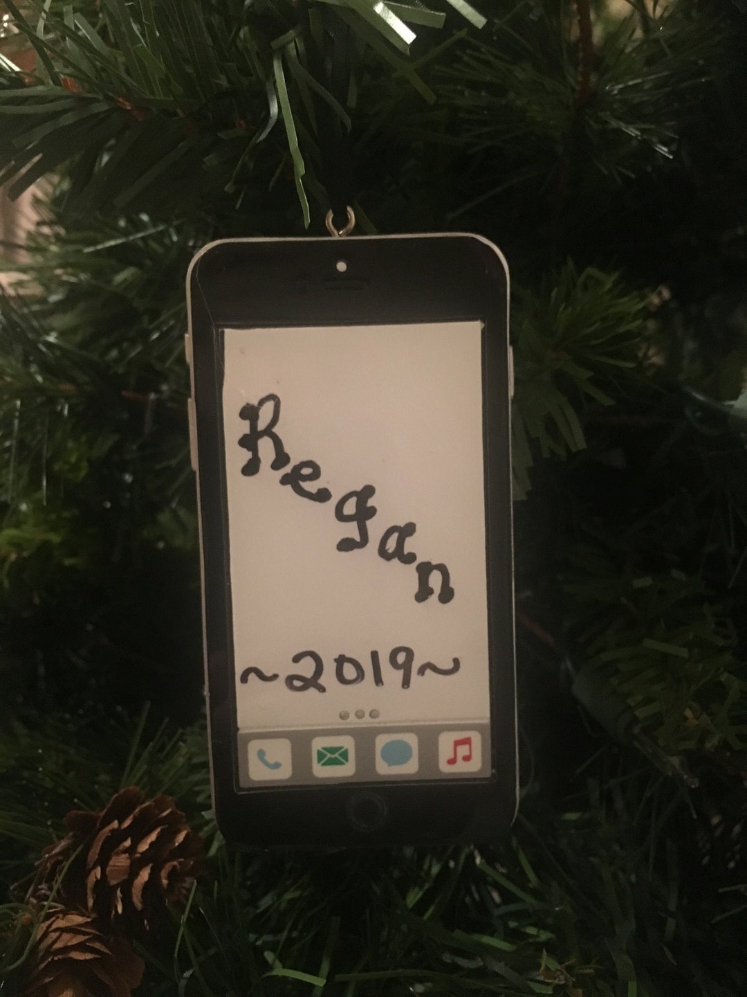 IPhone Christmas Ornament Hand Personalized,smart Phone Ornament,cell
