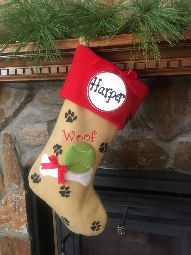 Dog Stocking Hand Personalized,Dog Stocking,Pet Personalized Christmas Stocking,Personalized Christmas Stockings image 2
