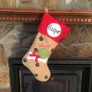 Dog Stocking Hand Personalized,Dog Stocking,Pet Personalized Christmas Stocking,Personalized Christmas Stockings image 1