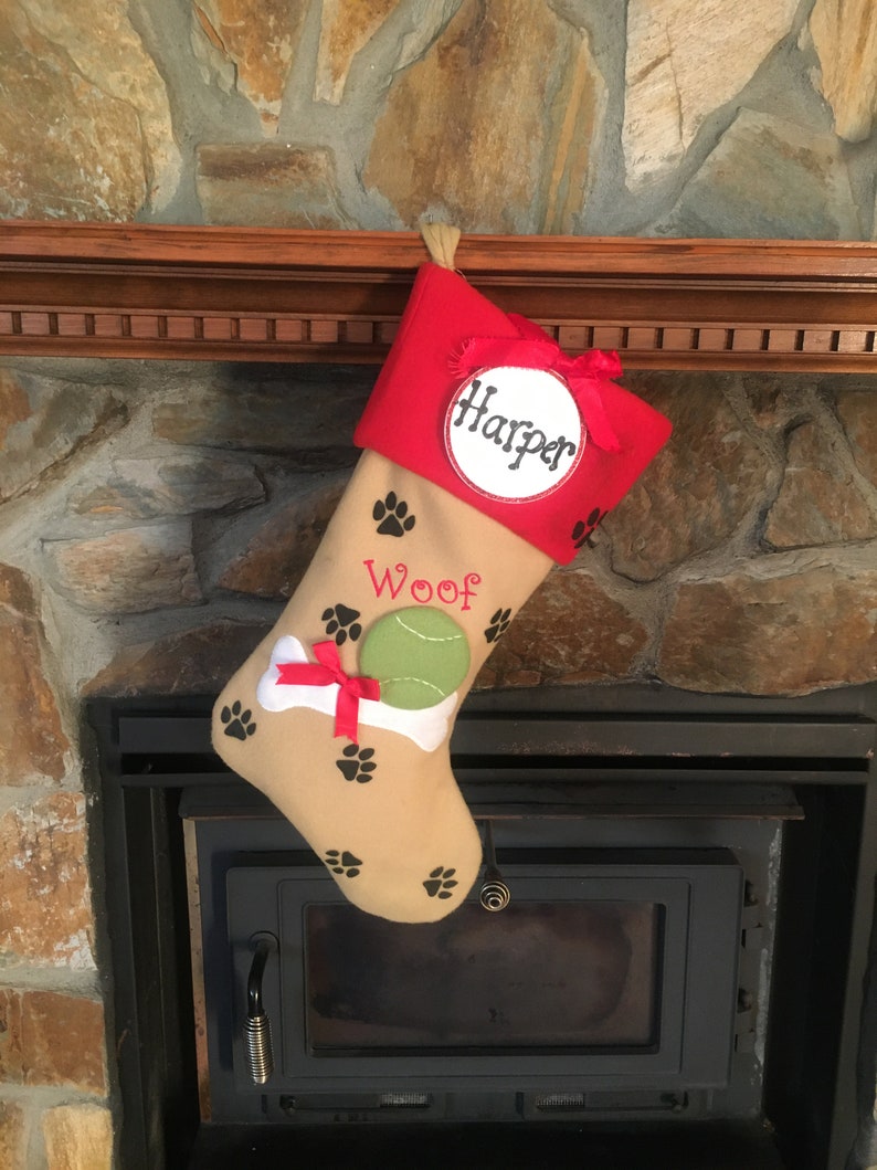 Dog Stocking Hand Personalized,Dog Stocking,Pet Personalized Christmas Stocking,Personalized Christmas Stockings image 1