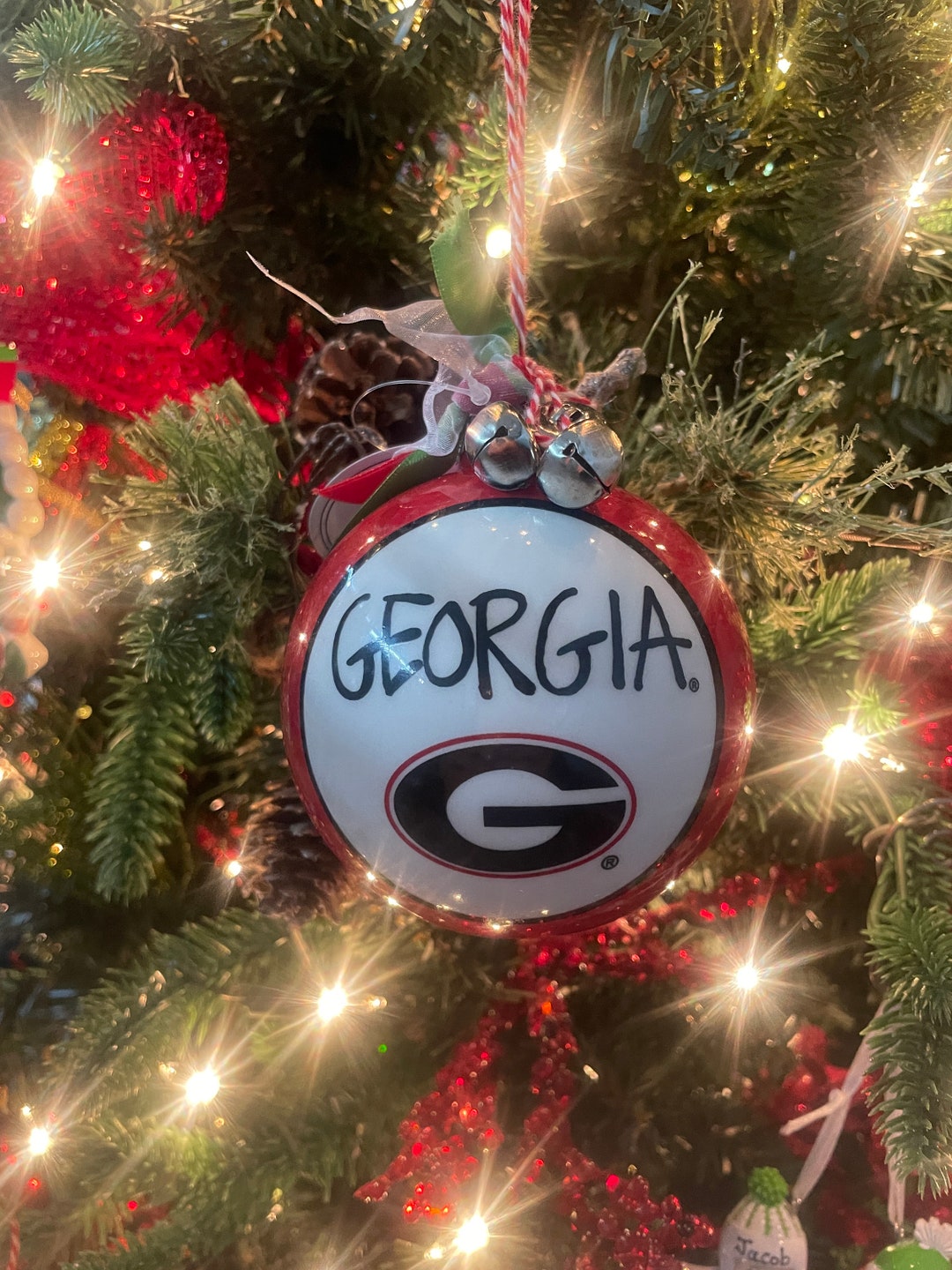 Personalized Bulldogs Christmas Football Ornament,uga Ornament,uga Gift