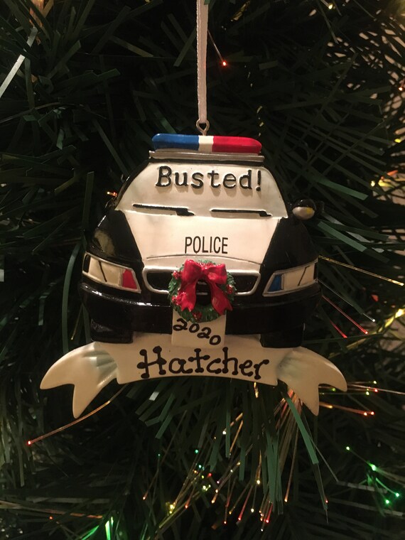 Personalized Police Car Christmas OrnamentPoliceman Etsy