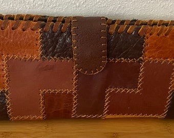 Vintage Women's Patchwork Leather Wallet