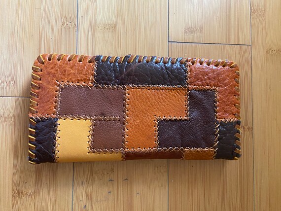 Vintage Women's Patchwork Leather Wallet - image 3