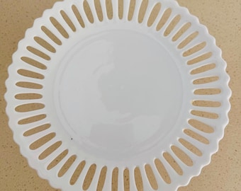 Vintage JD Godringer White Porcelain Pedestal Petit Cake Plate.