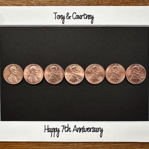 Copper Coin 7 Year Anniversary Gift - NO FRAME image 1