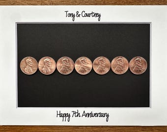 Copper Coin 7 Year Anniversary Gift - NO FRAME