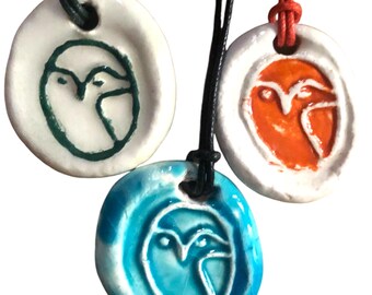 Hand-Stamped Owl Necklace: Sacred Symbol Amulet