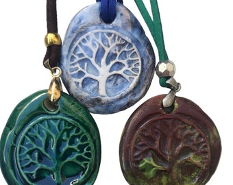 Tree of life sacred symbol adujstable ceramic necklaces, ships free