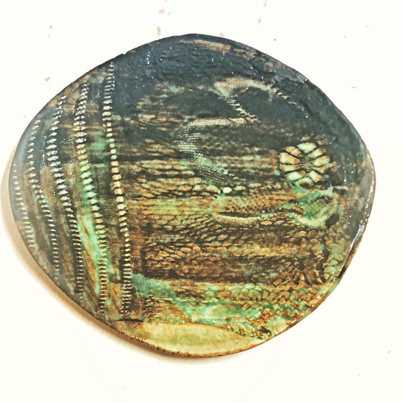 Textured earth toned rustic food safe plate stoneware