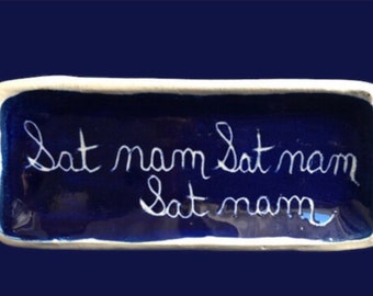 Sat nam multipurpose mantra tray in sturdy stoneware