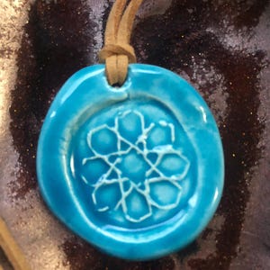 Colar de cerâmica Khatam Star: Símbolo sagrado turquesa
